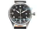 Replica IWC Pilot's Watch Mark XVIII Stainless Steel Case Black Dial Leather Strap